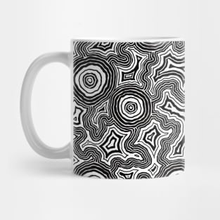 Aboriginal Art - Pathways Black And White Mug